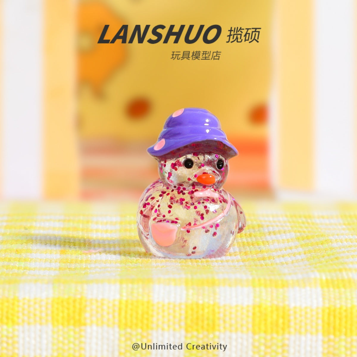 Wholesale cute 3D exquisite glitter hat backpack duck decoration